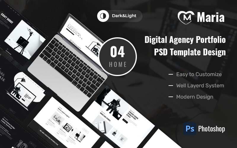 Maria - Minimal Portfolio & Multipurpose PSD 模板