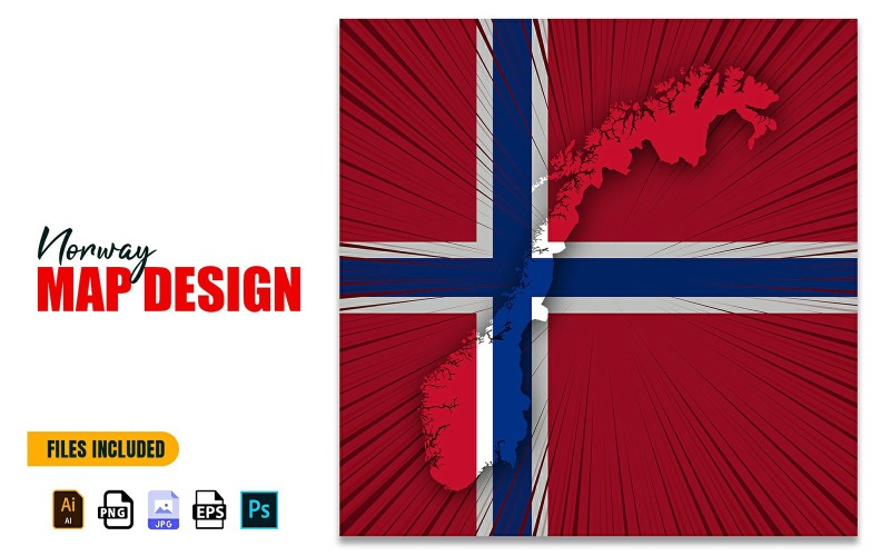 挪威国庆日地图设计插图