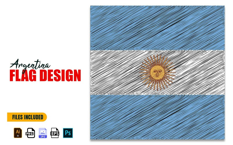 9 Temmuz Arjantin Bağımsızlık Günü Bayrağı Tasarım Çizimi
