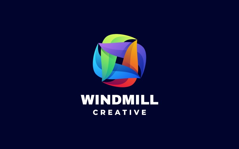 Logo coloré dégradé de moulin à vent abstrait