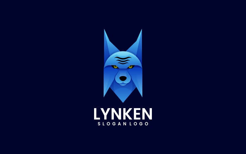 Logo s barevným přechodem hlavy Lynx