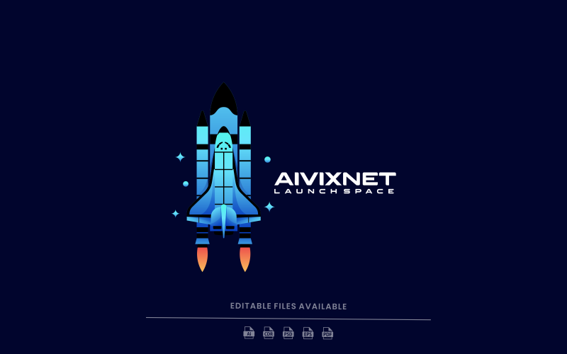 Roket Gradyan Renk Logo Tasarımı