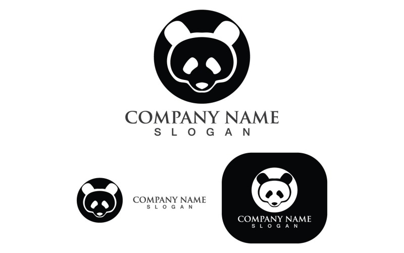 Голова тварини панди логотип і символ Vector3