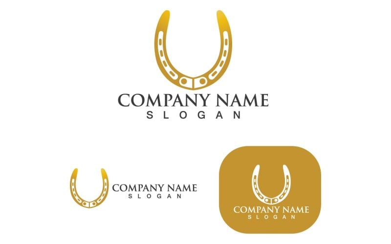 Logo de fer à cheval et vecteur de symbole V1
