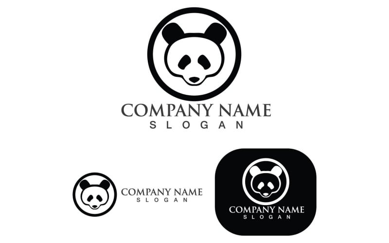 Logo et symbole de tête d'animal panda Vector2