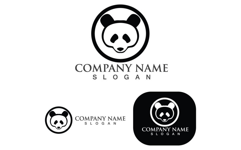 Логотип Panda Animal Head и символ Vector2
