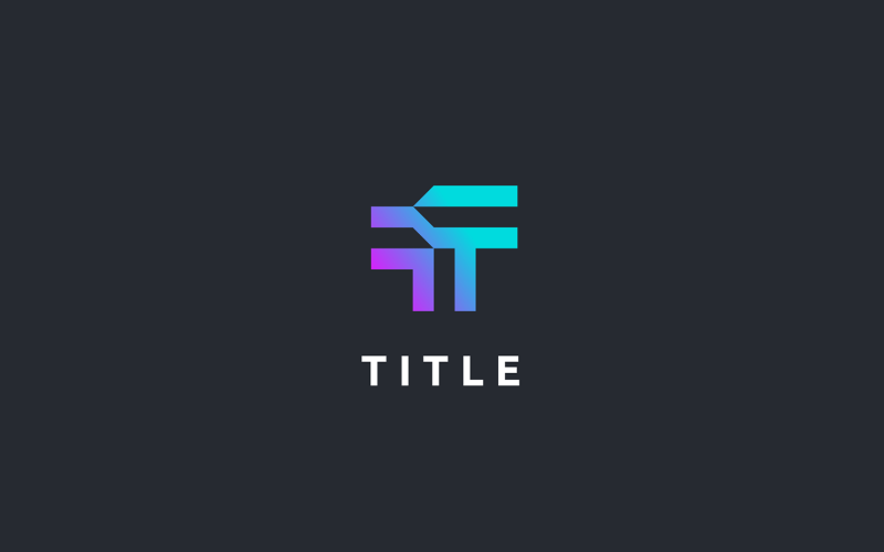 Elegante logotipo de monograma angular TT Tech Shade