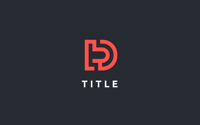 Elegantní Angular D Coral Fintech Finance Logo