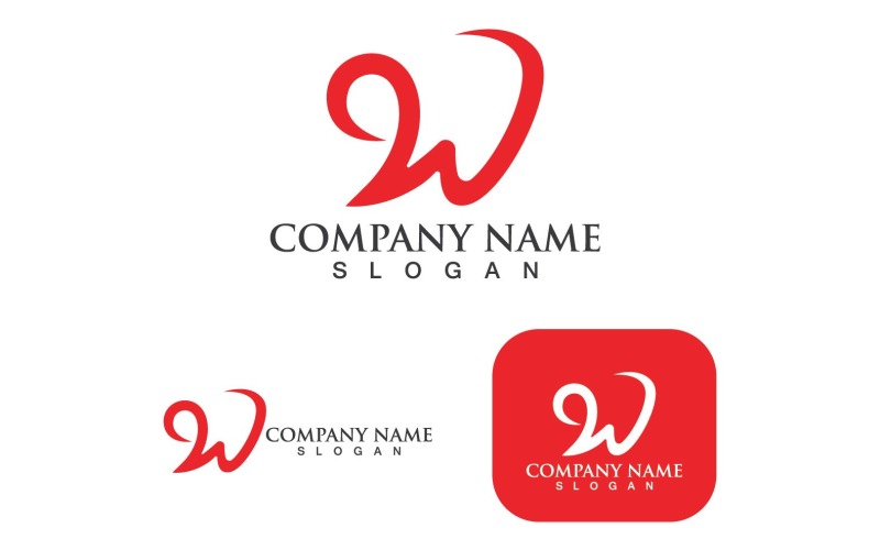 Litera W Logo firmy wektor V2
