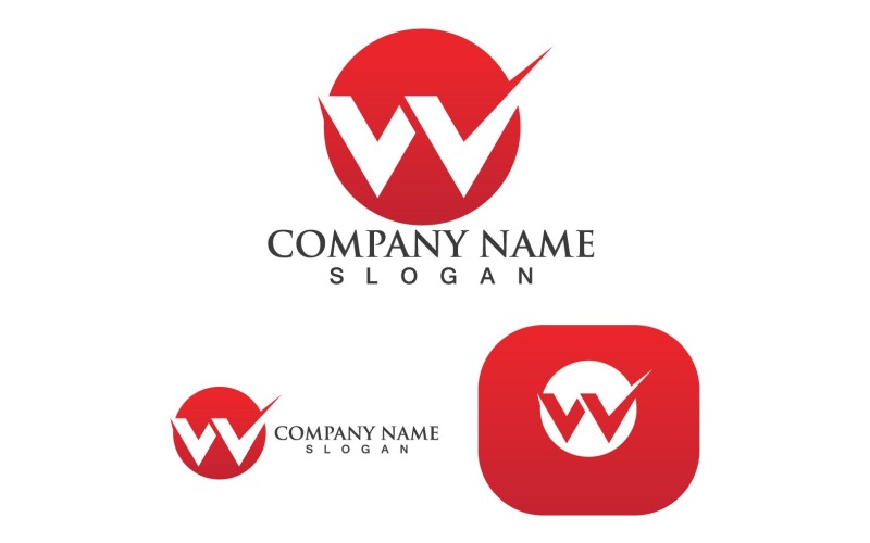 Litera W Logo firmy wektor V4
