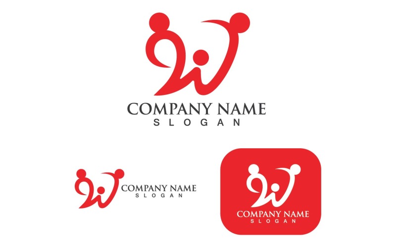 W Lettera Logo Business Vector V3