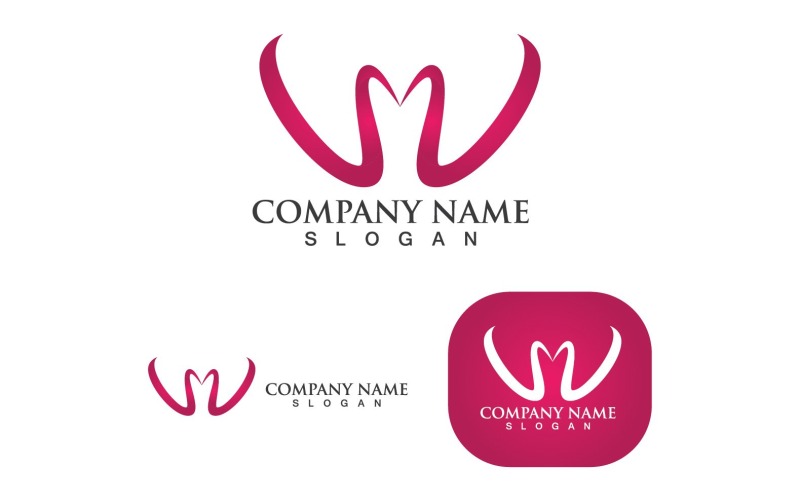 W Lettera Logo Business Vector V5