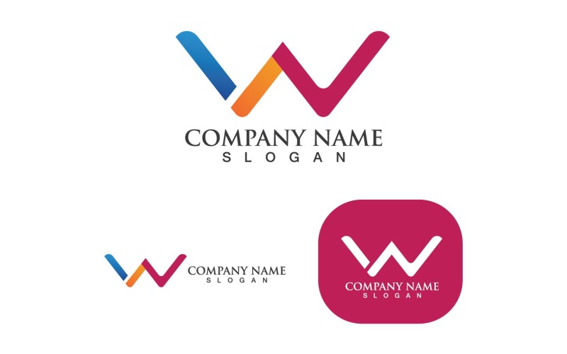 W Lettera Logo Business Vector V6