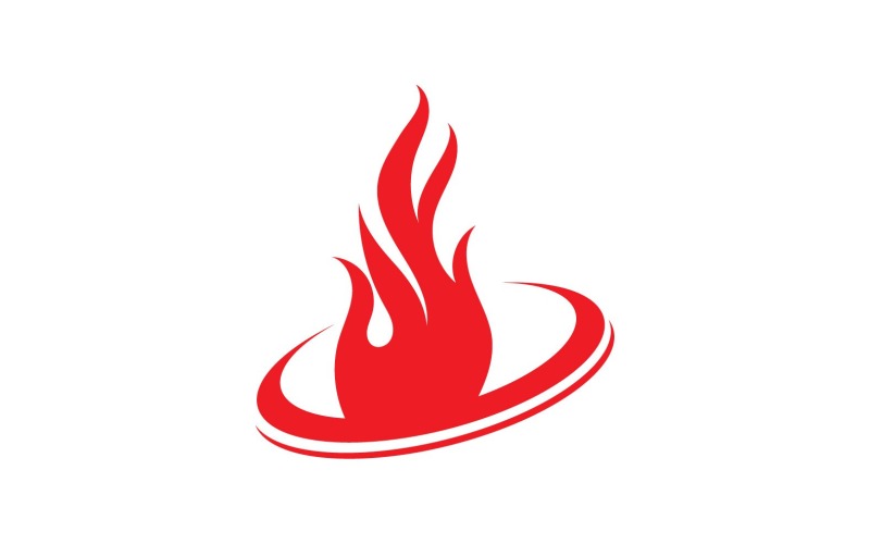 Ateş Sıcak Alev Logosu Ve Sembol V5