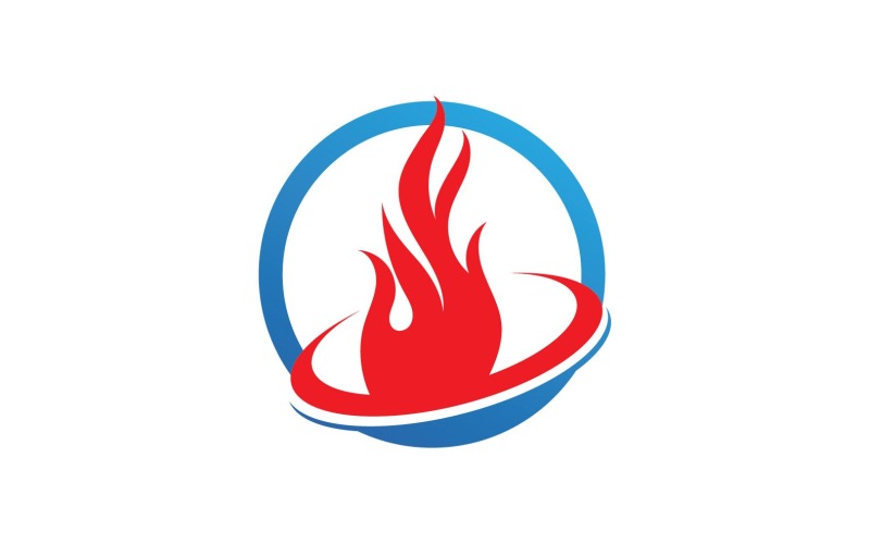 Brand hete vlam logo en symbool V22