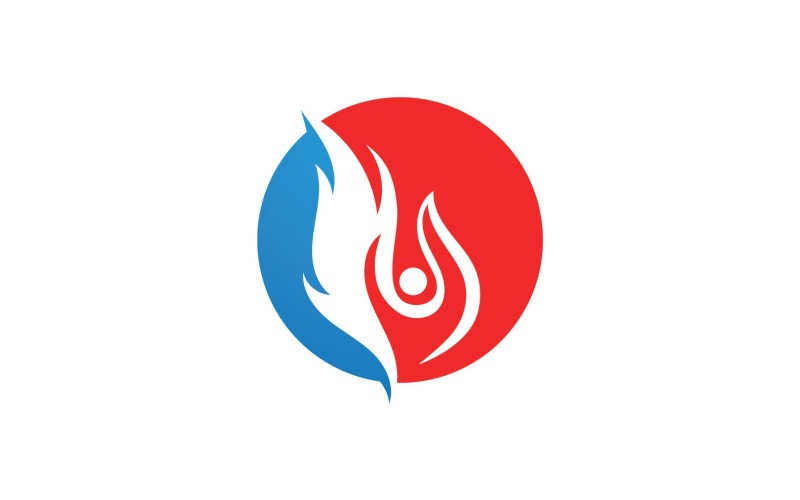 Fire Hot Flame logotyp och symbol V18