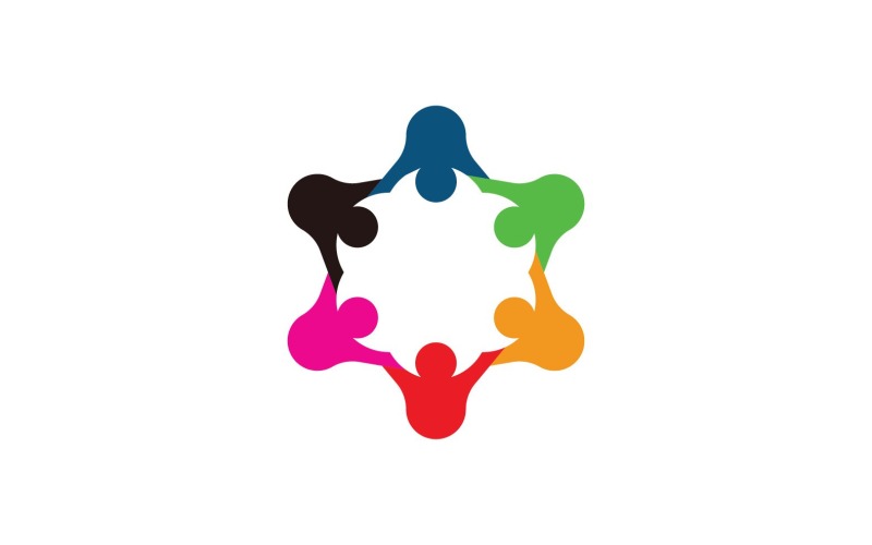 Gruppe Menschen Community Logo V