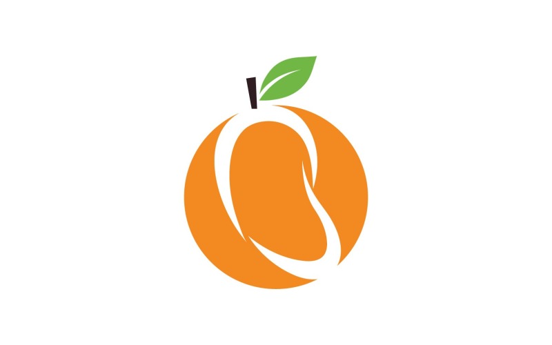 Mango-Frucht-Logo-Symbol-Vektor V18