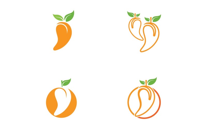 Mangue Fruits Logo Symbole Vecteur V6