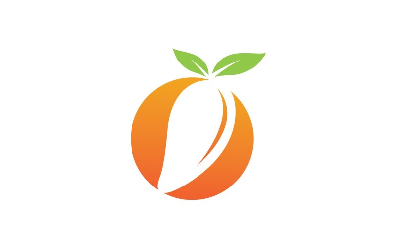 Símbolo de logotipo de frutas manga Vector V17