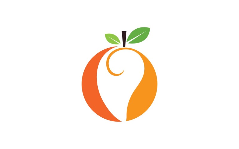 Símbolo de logotipo de frutas manga Vector V27