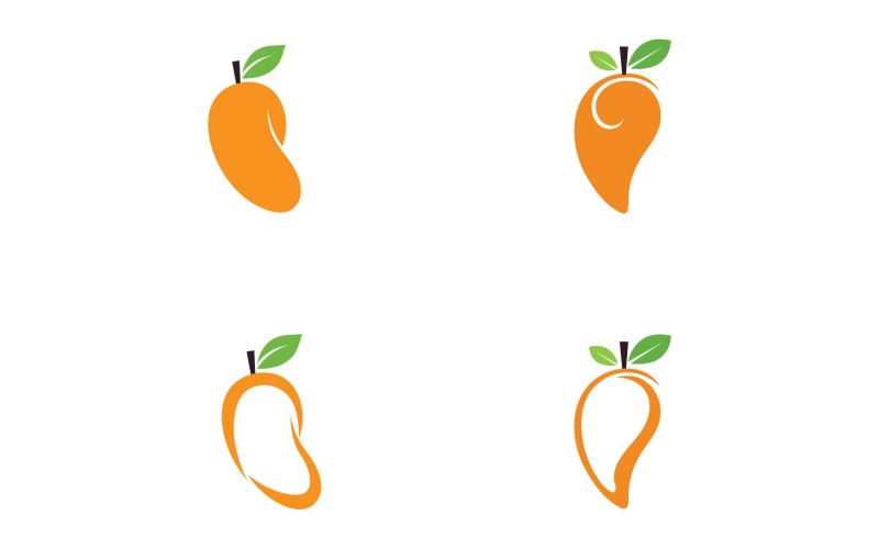 Símbolo de logotipo de frutas manga Vector V7