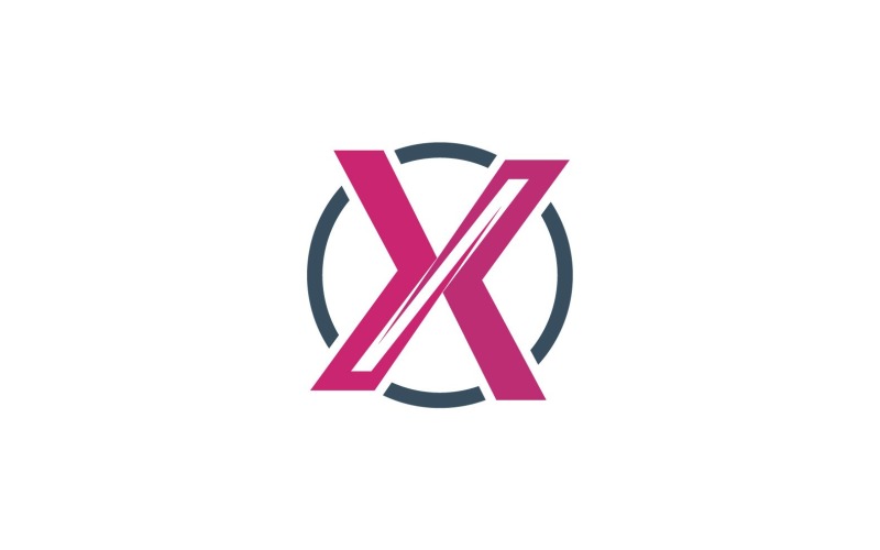 Elementos del logotipo de la empresa X Letter Vector V12