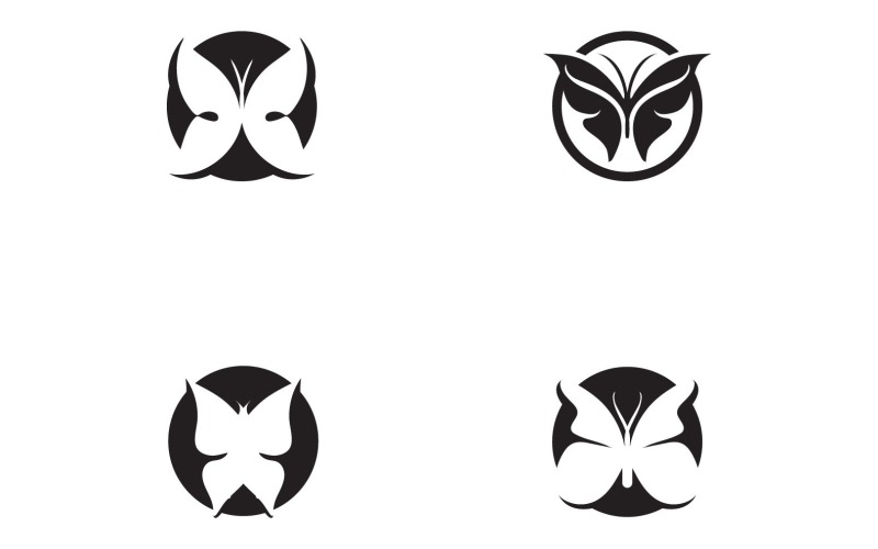 Elementos del logotipo de mariposa Vector Eps V50