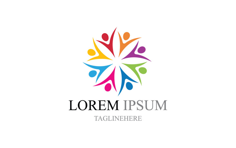 Elementos do logotipo da equipe de pessoas da comunidade V2