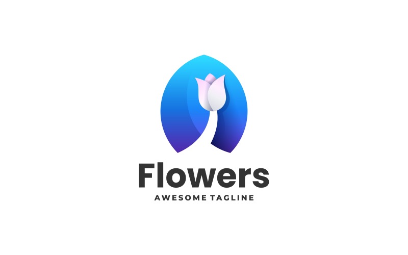 Logo a gradiente spaziale di fiori