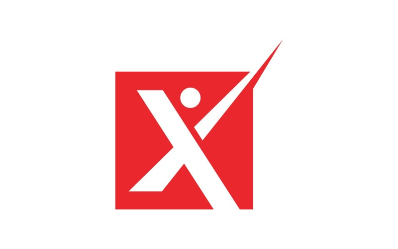 X Harfi İş Logo Öğeleri Vektör V16