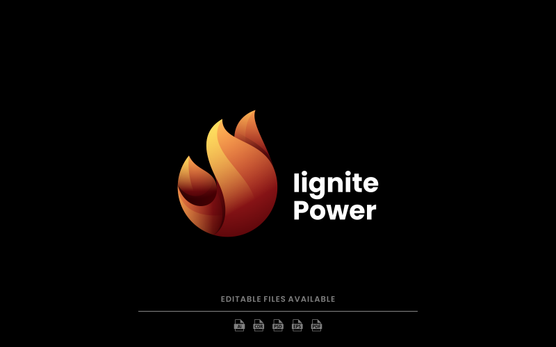 Accendi il logo del gradiente di fuoco