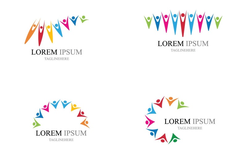 Gemeenschap Mensen Team Logo Elementen V15