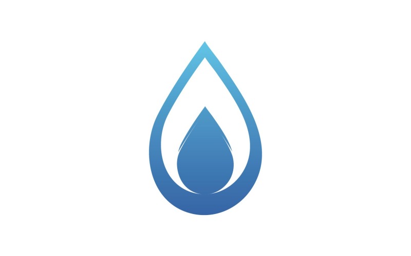 Logotipo de elementos naturais de gota de água e folha V12