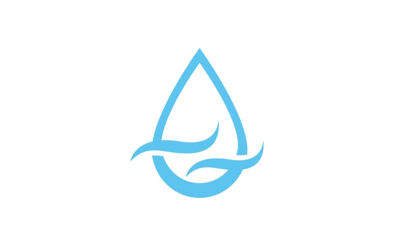 Logotipo de elementos naturais de gota de água e folha V5
