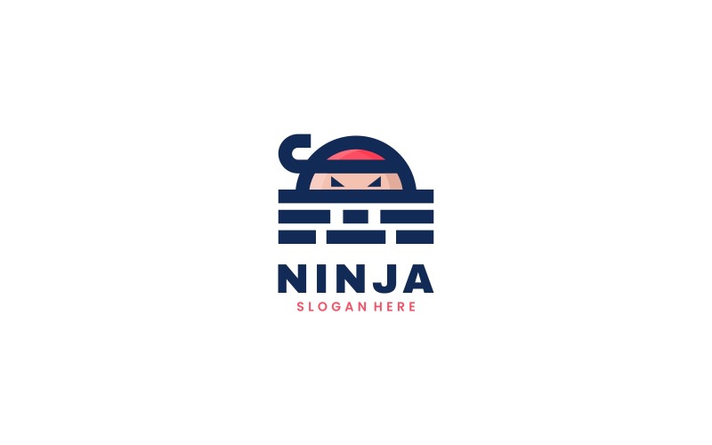 Ниндзя простой дизайн логотипа талисмана