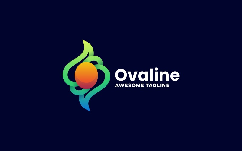 Oval gradient färgglad logotyp