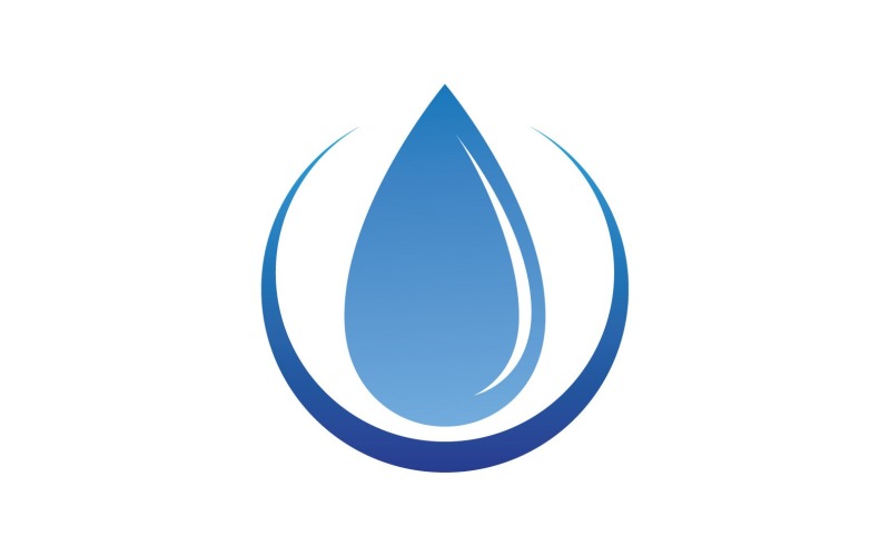 Vodní kapka a list přírodní prvky Logo V17