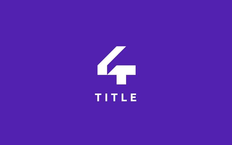 Logo Contemporâneo Angular 4T Tech Flat