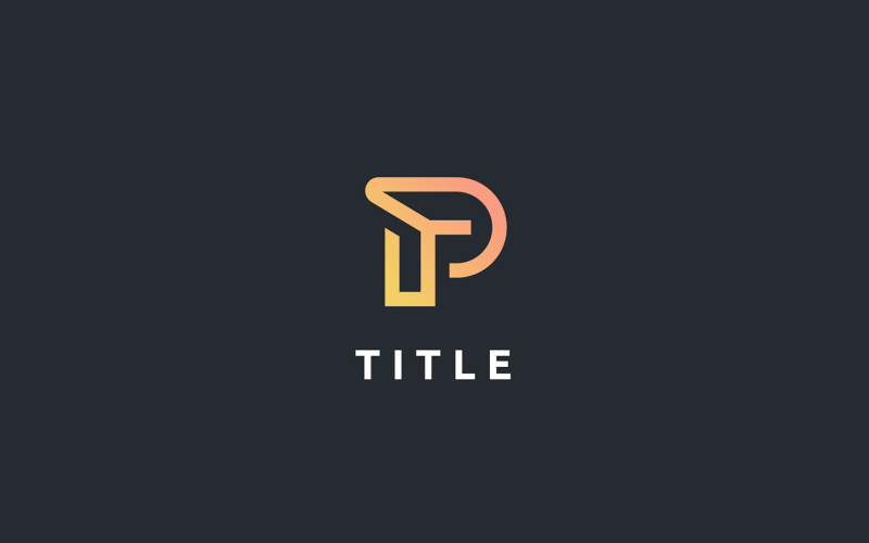 Logo Tech Tech leggero con monogramma P angolare contemporaneo