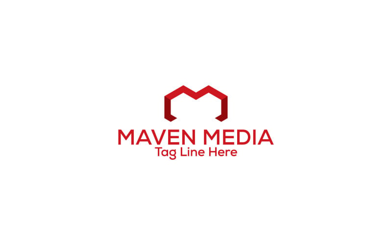 Projekt logo z literą M Maven Media