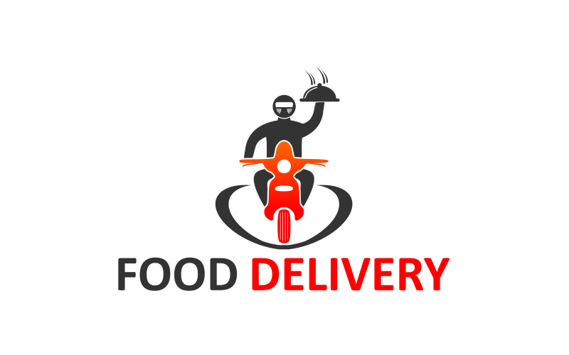 Шаблон логотипу нестандартного дизайну доставки їжі