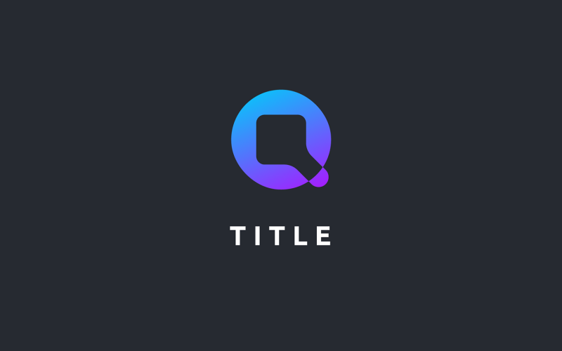 Сучасний логотип Angular Q Tech Shade Light