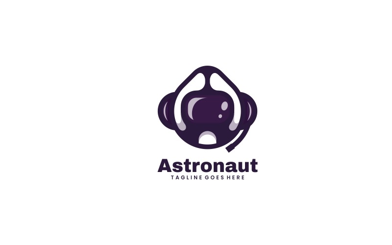Astronauta semplice mascotte Logo Design