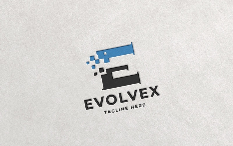 Logo professionale della lettera E di Evolvex