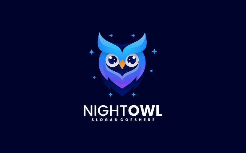 Logo s přechodem hlavy noční sovy