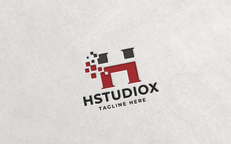 Logotipo profesional de la letra H de Hstudiox