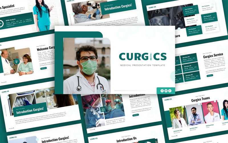 Modello di presentazione PowerPoint multiuso Curgics medico