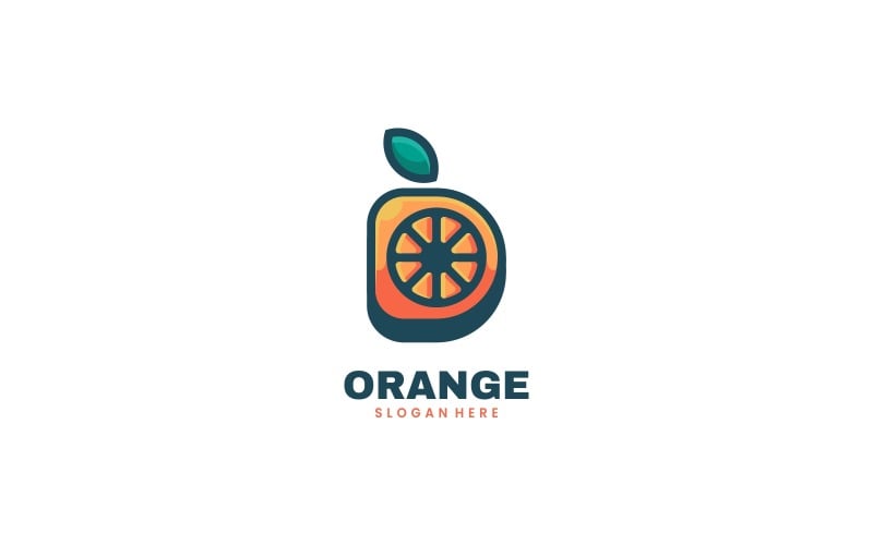 Письмо оранжевый простой логотип