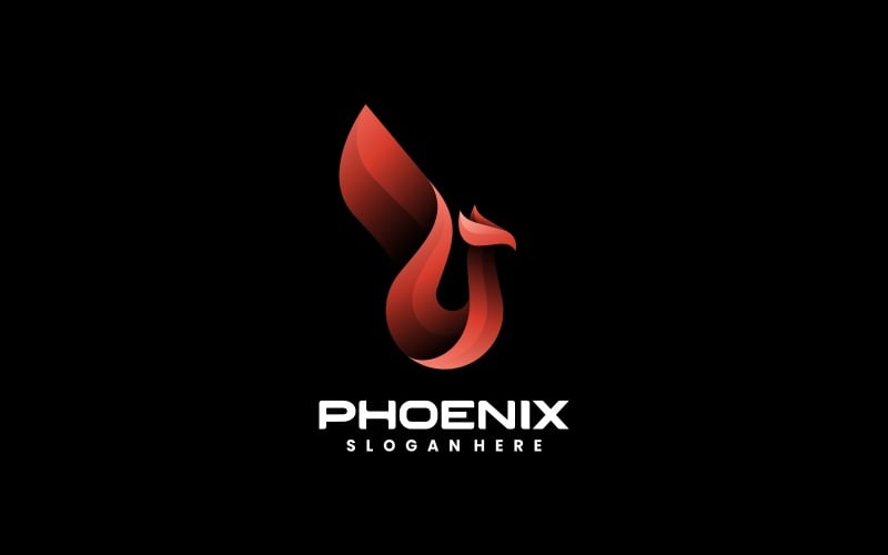 Red Phoenix Gradient Logo Styl